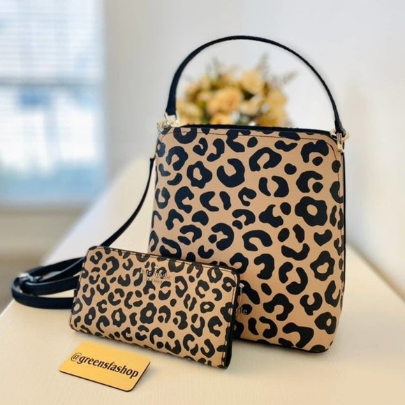 kate spade Handbags - Kate Spade Purse & Wallet Darcy Graphic Leopard Small Bucket Bag Crossbody